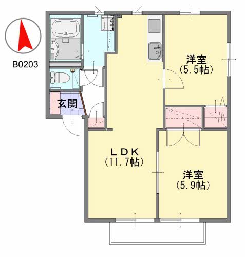 エスピーハウス三重　Ｂ棟　＊＊B0203-2