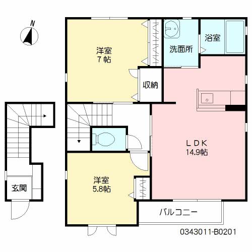 フォレストヴィラ川津　Ｂ棟　＊＊B0201-2