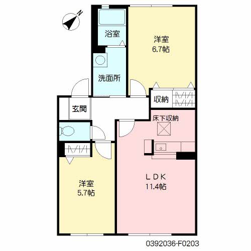 サンリッチ　Ｆ棟　＊＊ F0203号-14