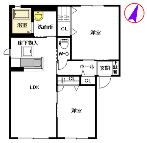 グランデ小山　Ａ棟　＊ A0101号室