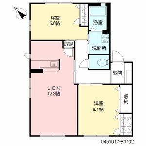 ディアコート鉄輪　Ｂ棟　＊＊ B0102号室
