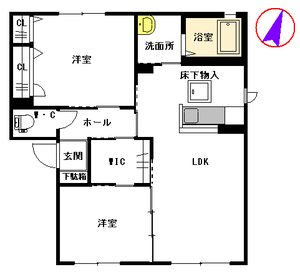 ウエストヒルズ　Ｂ棟　＊ B0102号室