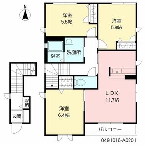 サンリッチ　Ｈ棟　＊＊ H0201号室