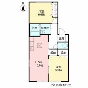 ウェルカム小郡　Ａ棟　＊ A0102号室