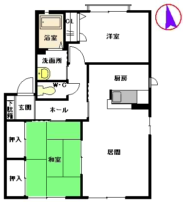 シャーメゾン棚林　Ｂ棟　＊ B0101号-2