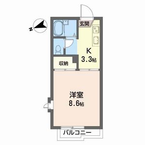 ＣＯＺＹ　ＡＬＬＥＹ　Ｂ 201号室