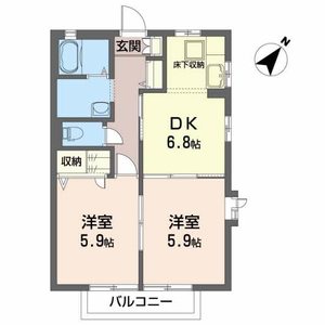 ヴィルヌーブＴ 106号室