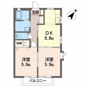 ヴィルヌーブＴ 206号室