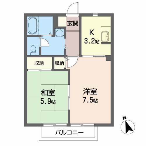 アップルハイツ桜水Ａ202-2