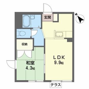パークサイド古城　Ｂ 105号室