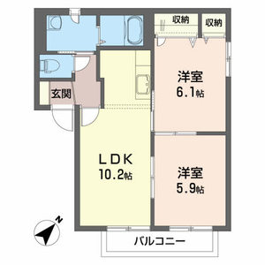 ホワイトオ－ク・ハイツ　Ｂ 202号室