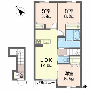 シャーメゾン道合　Ⅲ B202号-16