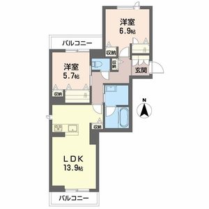 Ｓｅｒｄｉｎａ万世町 201号室