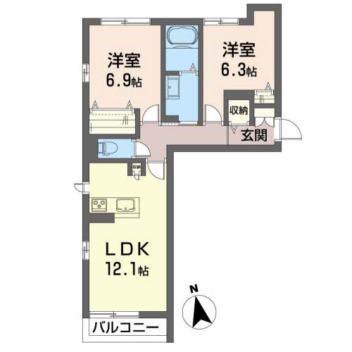 プランドール南矢野目 105号-2